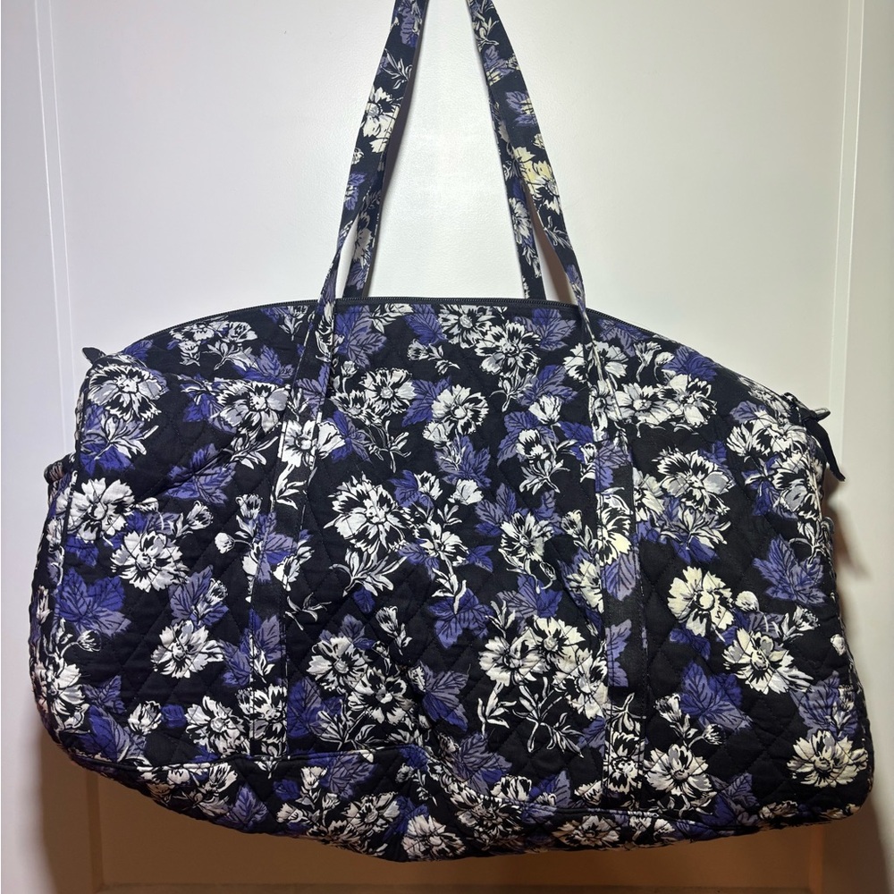 Vera Bradley Black and Blue Travel Bag with Floral Pattern